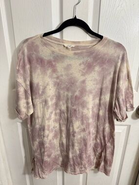 easel Mauve and Cream Tie-Dye Short Sleeve Tee
